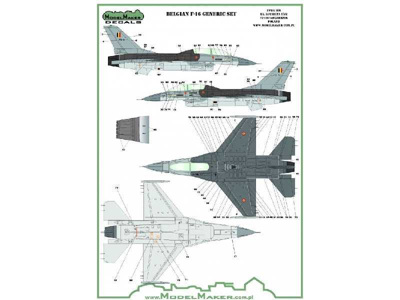 1:48 Belgian F-16 Insignias & Stencils-generic Set
