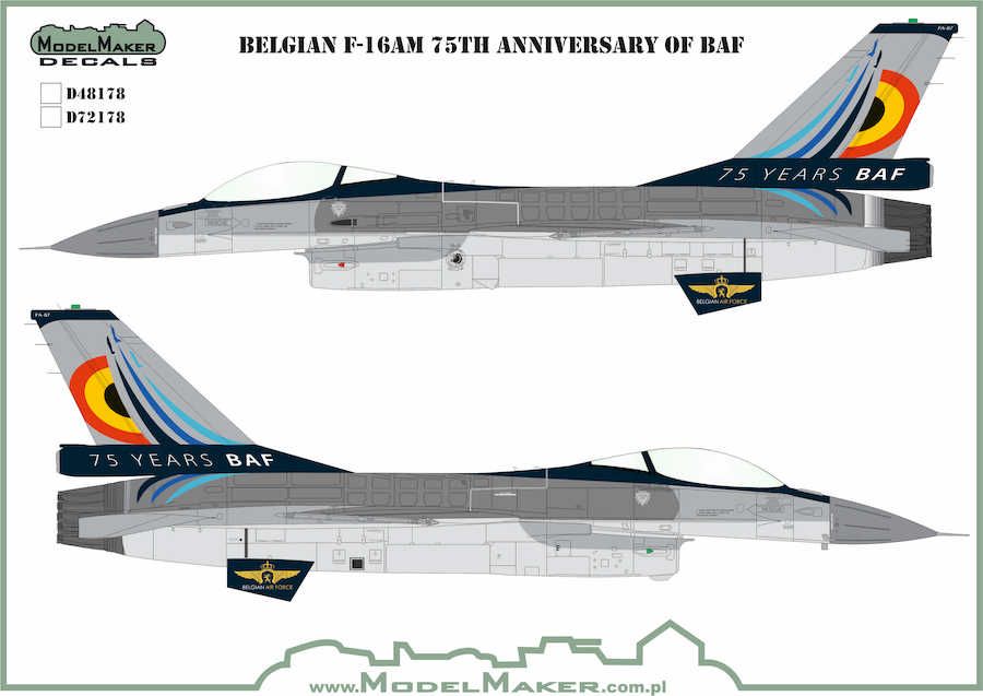 1:48 Belgian F-16 75TH Anniversary