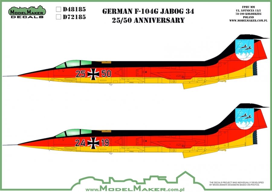 1:48 Lockheed F-104 German JaboG 34 25/50 Anniversary