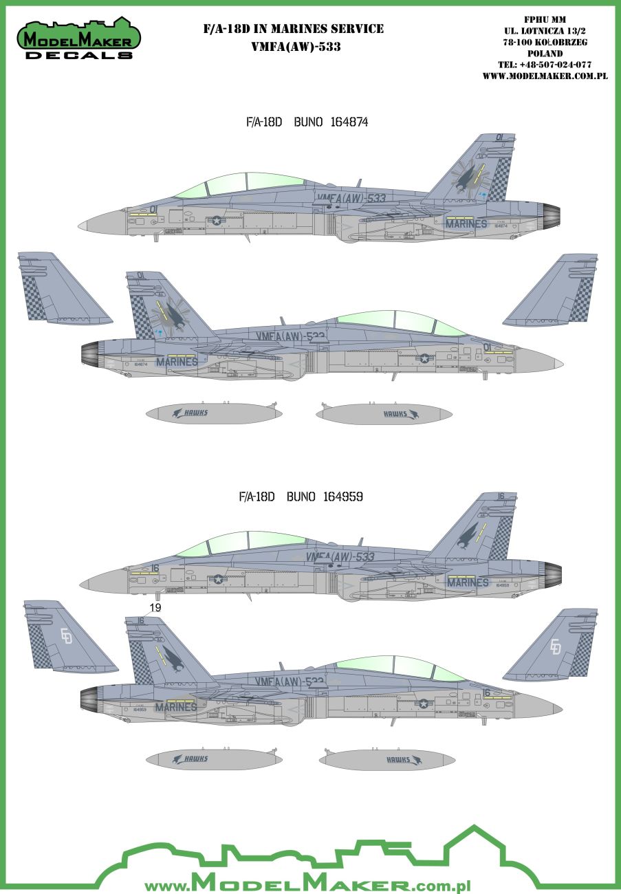 1:72 F/A-18D VMFA-533 Hawks