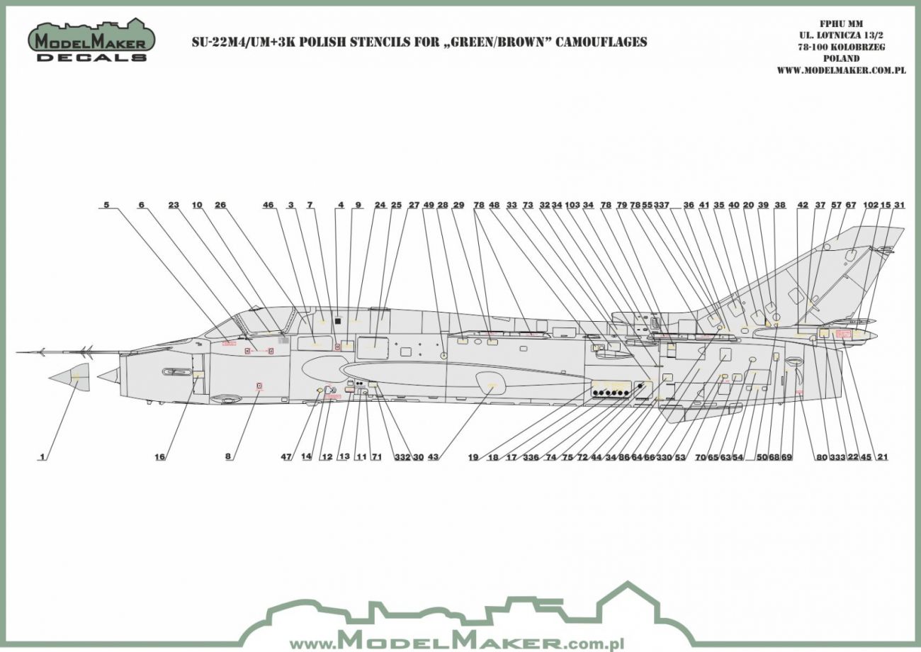 1:72 Sukhoi Su-22 Polish stencils
