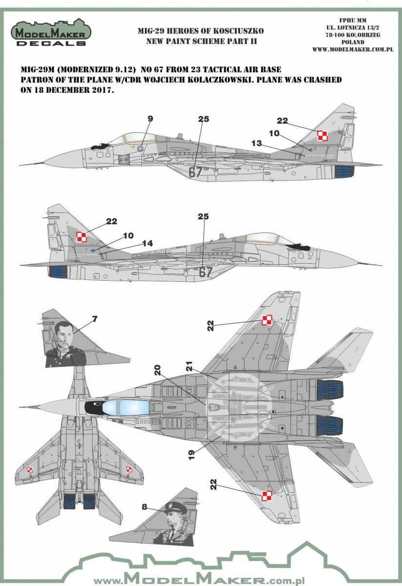 1:72 MiG-29M Heroes of Kosciuszko New paint scheme part 2