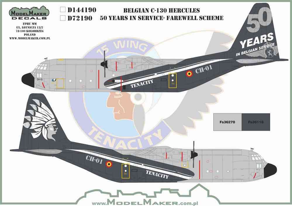 1:72 Belgian Lockheed C-130 Hercules 50 years in service- Farewell scheme