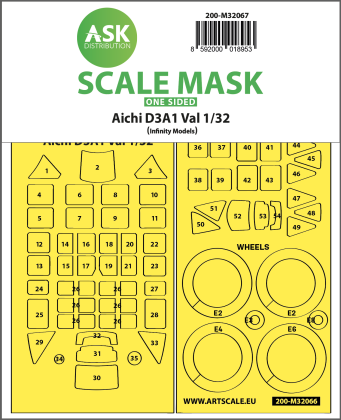1:32 Aichi D3A1 Val one-sided express self adhesive mask for Infinity 3206
