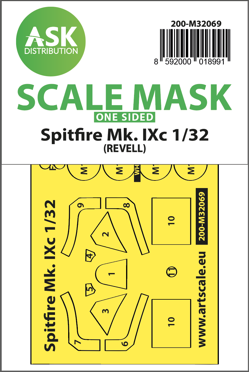 1:32 Spitfire Mk.IXc one-sided fit mask for Revell