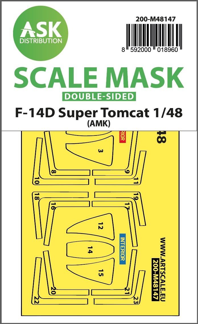 1:48 F-14D Super Tomcat double-sided express fit mask for AMK