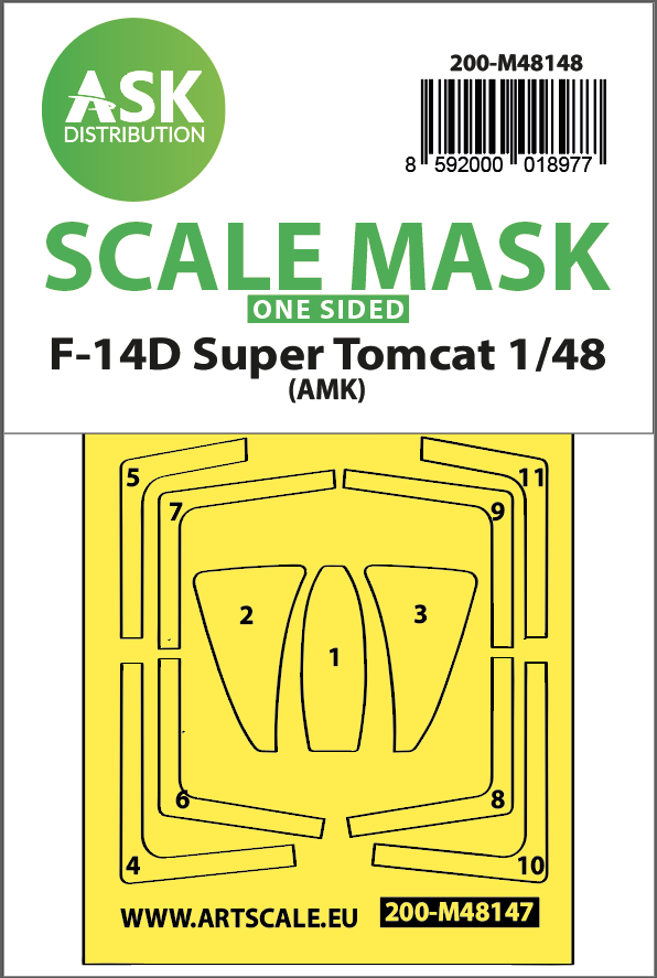 1:48 F-14D Super Tomcat one-sided express fit mask for AMK