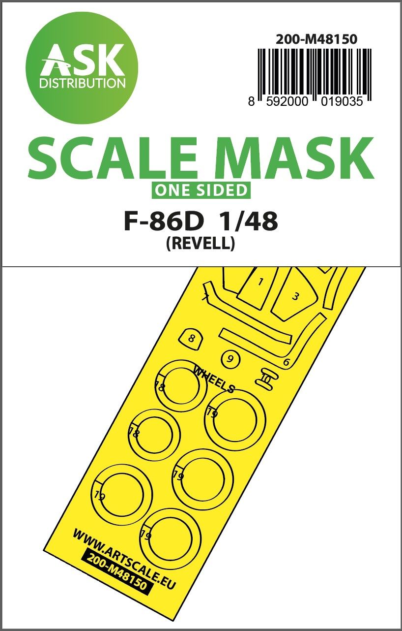 1:48 F-86D one-sided express fit mask for Revell