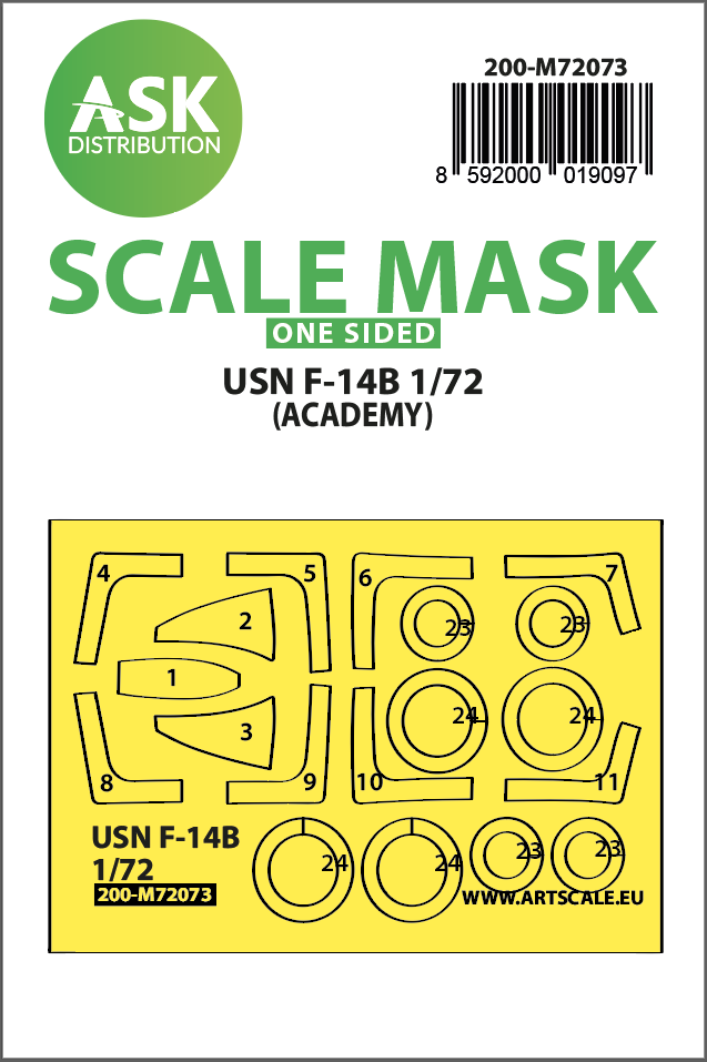 1:72 F-14B one-sided express fit mask for Academy