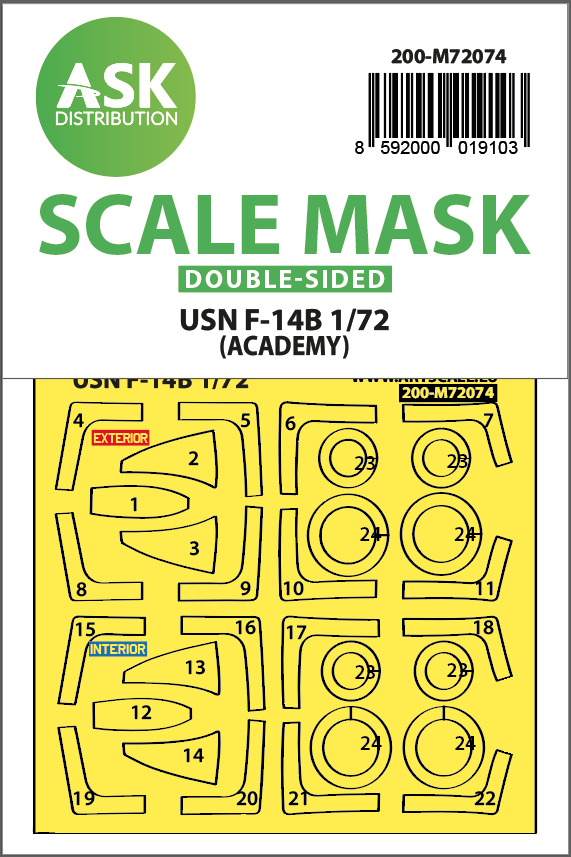 1:72 F-14B double-sided express fit mask for Academy