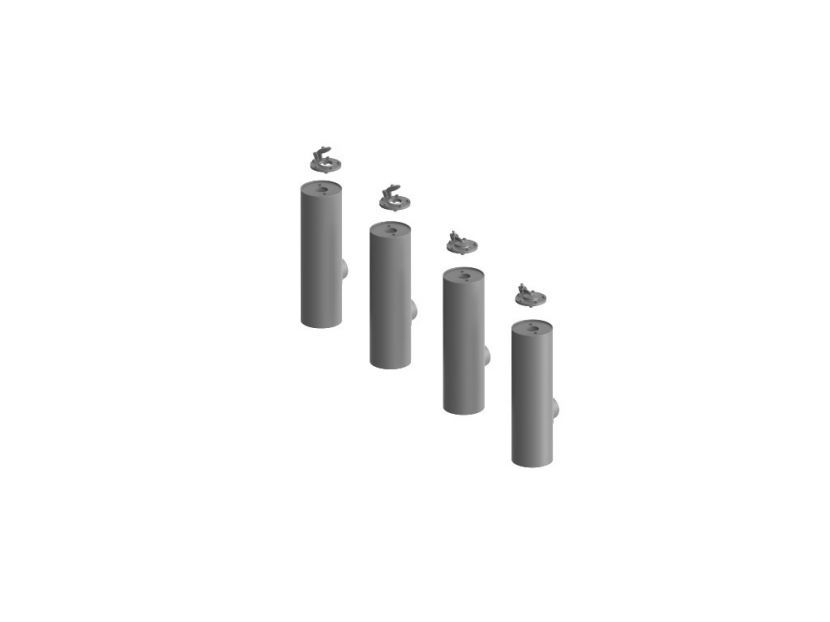 1:35 HL210 exhaust muffler for Tiger I initial/early(until December 1942), for 2 vehicles, 4 pcs. open and 4 pcs. closed covers, Border and RFM kits