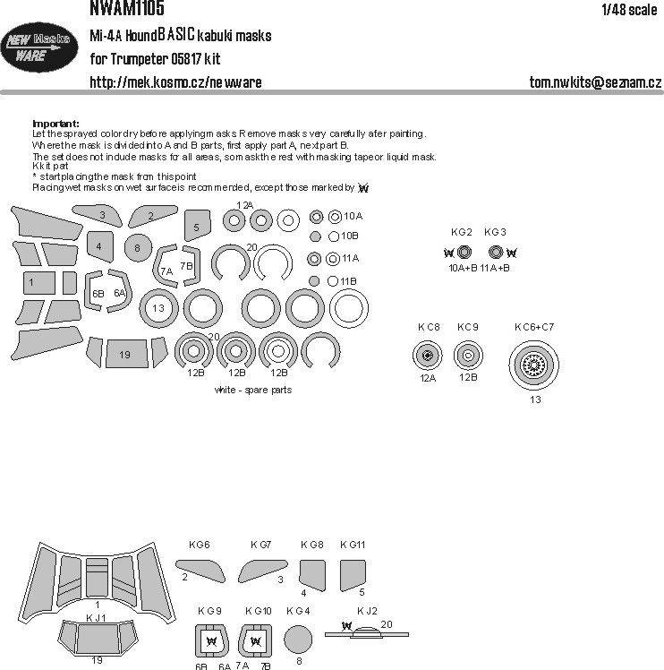 1:48 Mi-4A Hound BASIC Kabuki Masks For Trumpeter