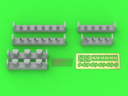 1:350 SMS Emden - 10,5 cm SK L/40 guns - (resin, PE and turned parts) - (6pcs shielded and 4pcs open mount)