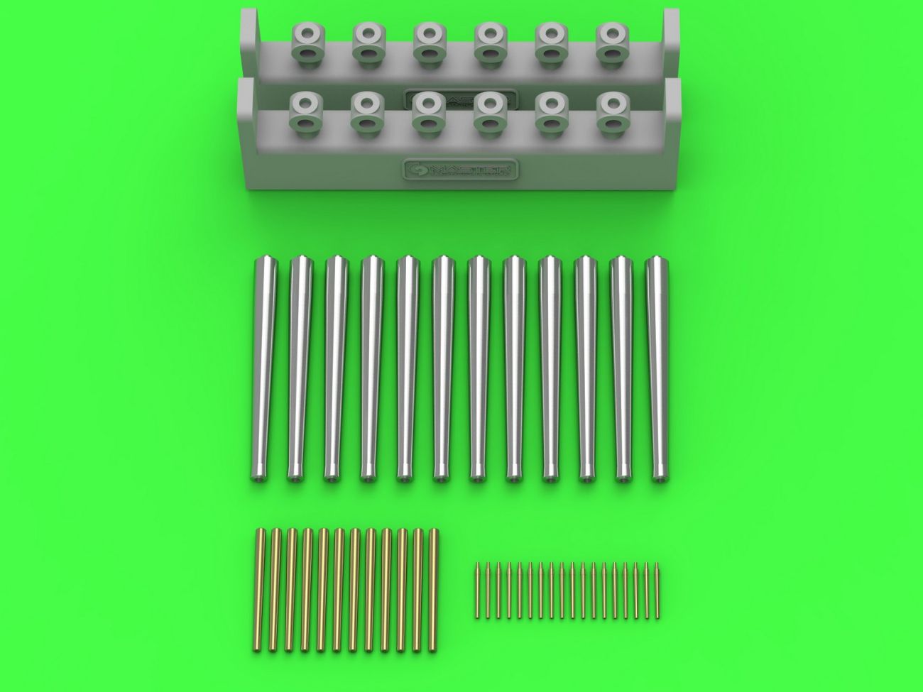 1:350 SMS Viribus Unitis armament - 305mm (12pcs), 150mm (12pcs) barrels, 70mm (18pcs) barrels (for Trumpeter kit)