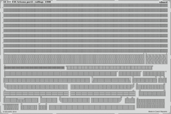 1:200 USS Arizona part 5 - railings