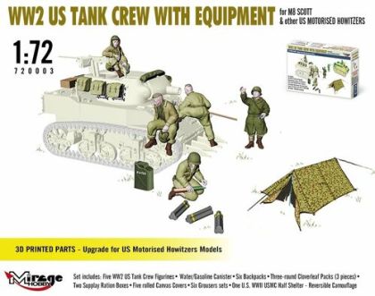 1:72 WW2 US Tank Crew With Equipment For M8 Scott And Other US Motorised Howitzers