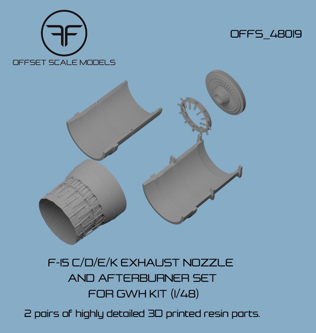 1:48 F-15 C/D/E/K Exhaust nozzle and afterburner set for GWH kit