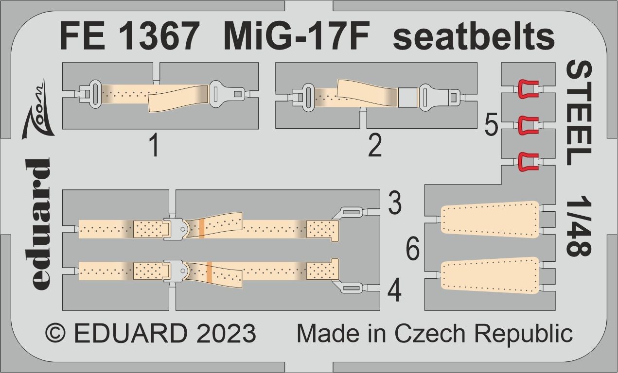 1:48 MiG-17F seatbelts STEEL