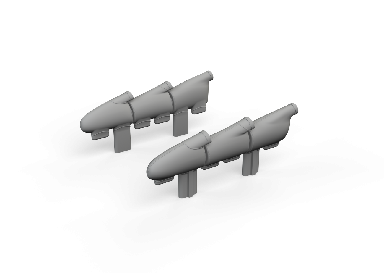 1:32 Spitfire Mk.Ia exhaust stacks 3D-printed