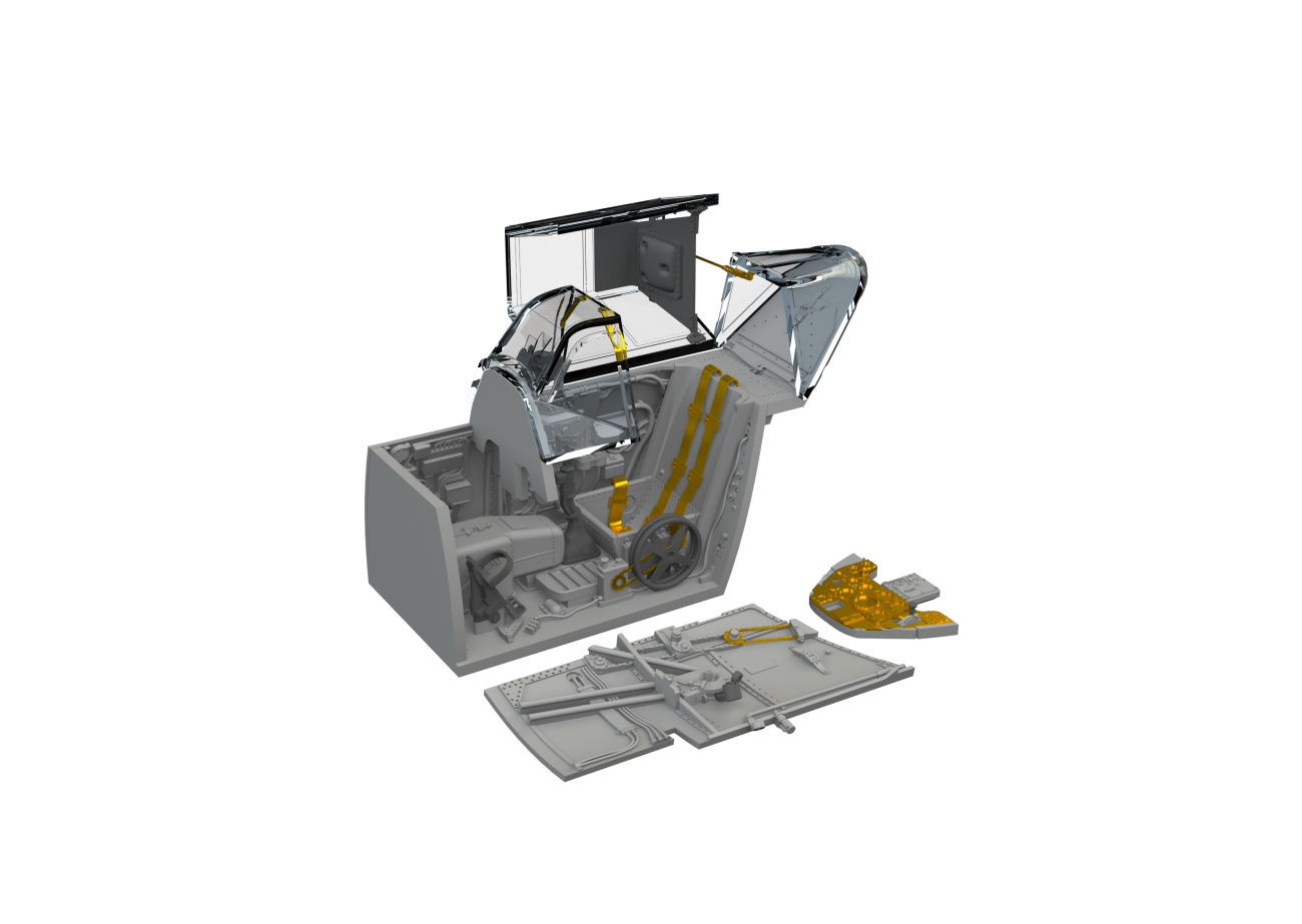 1:48 Bf-109F cockpit 3D-printed