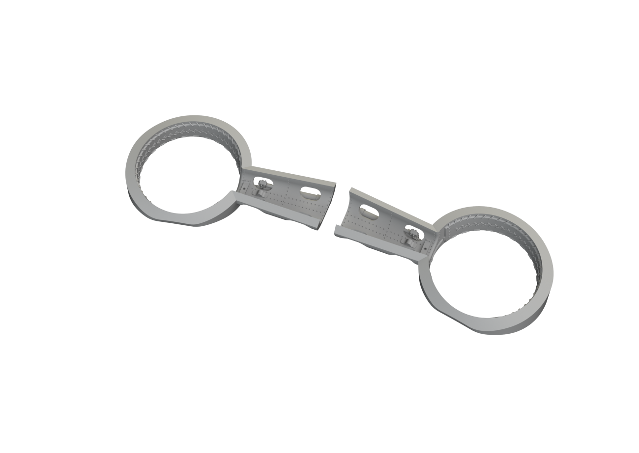 1:72 Bf-109F wheel bays rounded 3D-printed