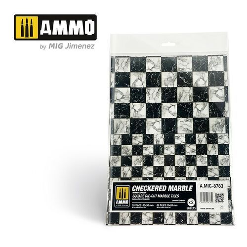 Checkered Marble - Square Die-Cut Tiles