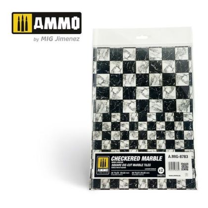 Checkered Marble - Square Die-Cut Tiles