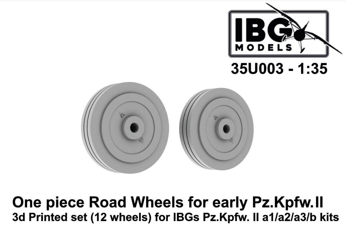 1:35 One Piece Road Wheels for Early Pz.Kpfw. II 3D Printed