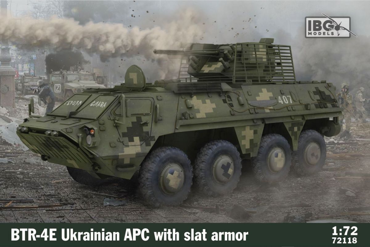 1:72 BTR-4E Ukrainian APC with Slat Armor