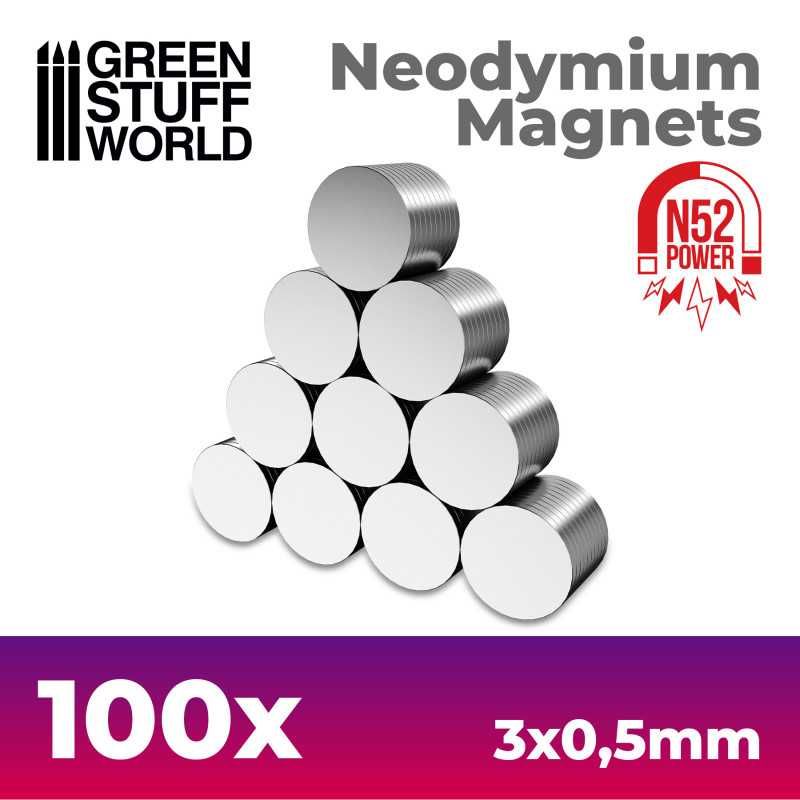 Neodymium Magnets 3x0'5mm - 100 units (N52)