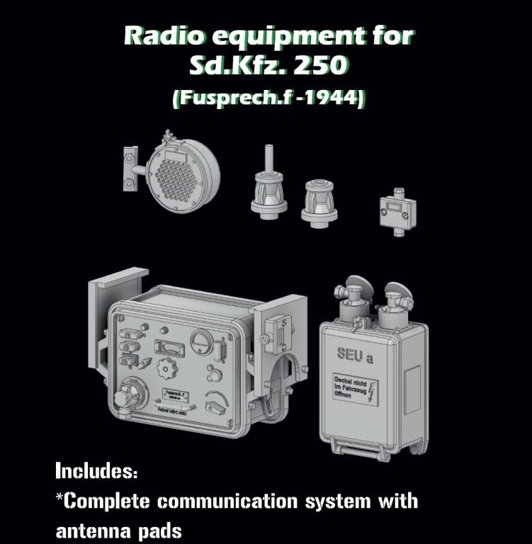 1:35 Radio equipment for Sd.Kfz. 250 (Fusprech.f-1944)