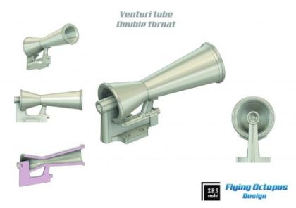 1:72 Venturi tubes (x9) 3D-printed resin