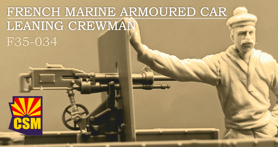 1:35 French Marine Armoured Car Leaning Crewman