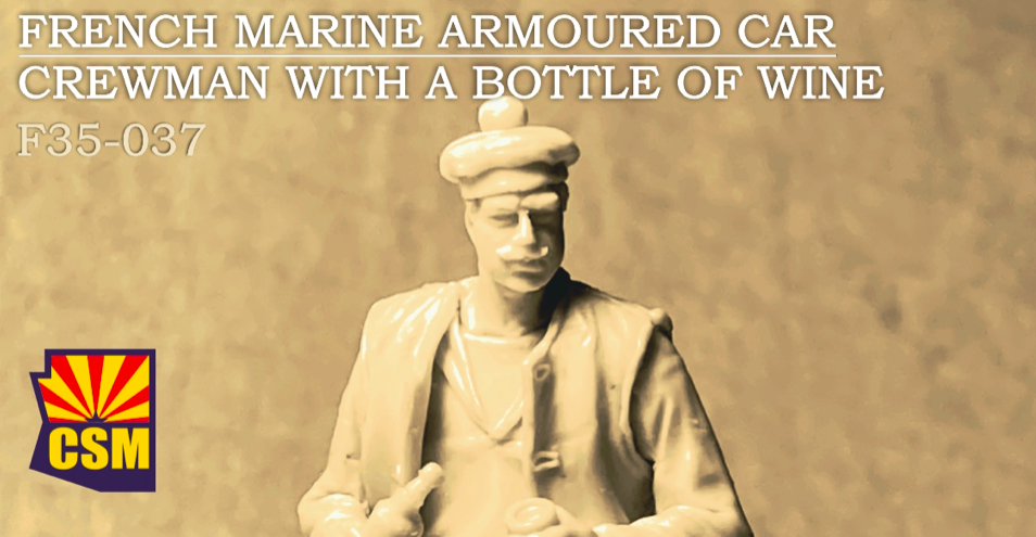 1:35 French Marine Armoured Car Crewman With A Bottle Of Wine