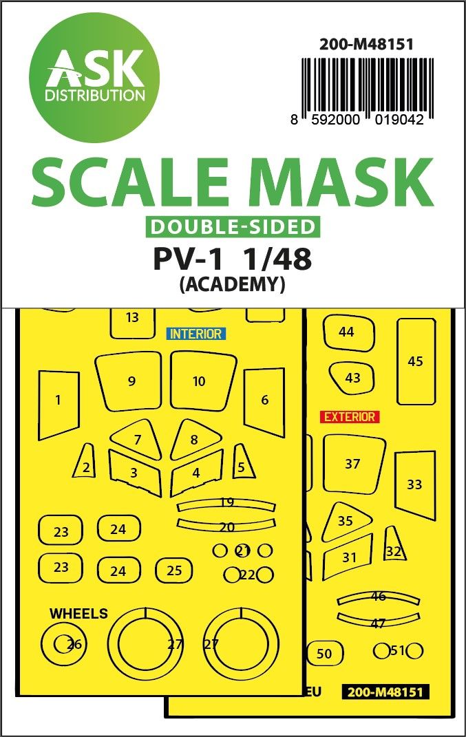 1:48 PV-1 Ventura double-sided express fit mask for Academy