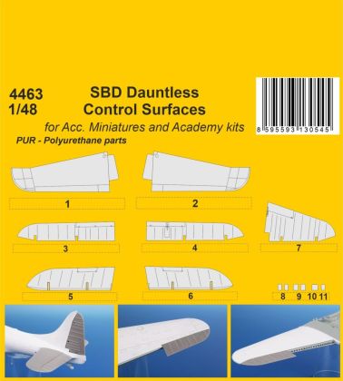 1:48 SBD Dauntless Control Surfaces / for Acc. Miniatures and Academy kits