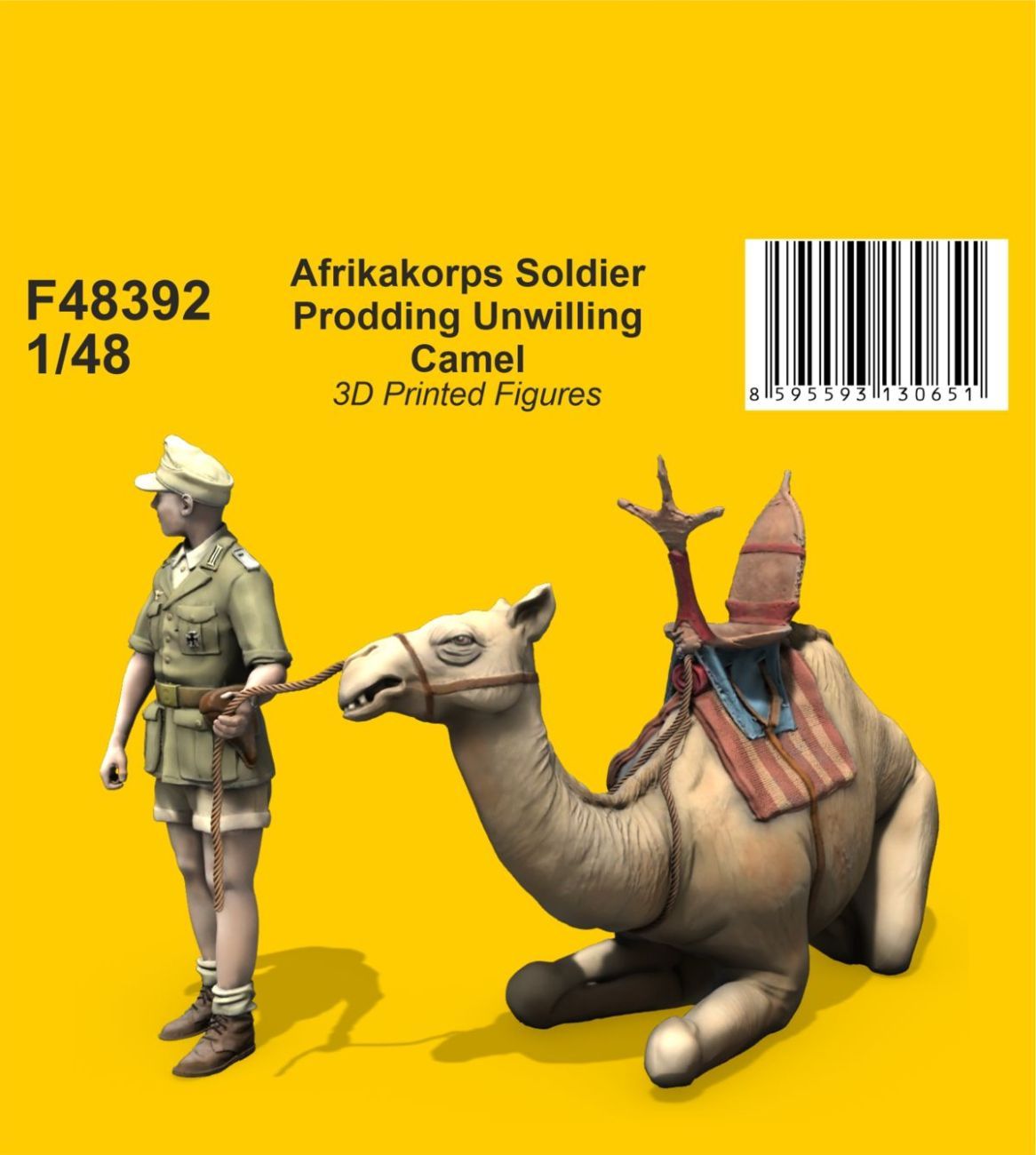 1:48 Afrikakorps Soldier Prodding Unwilling Camel