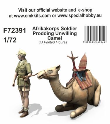 1:72 Afrikakorps Soldier Prodding Unwilling Camel 