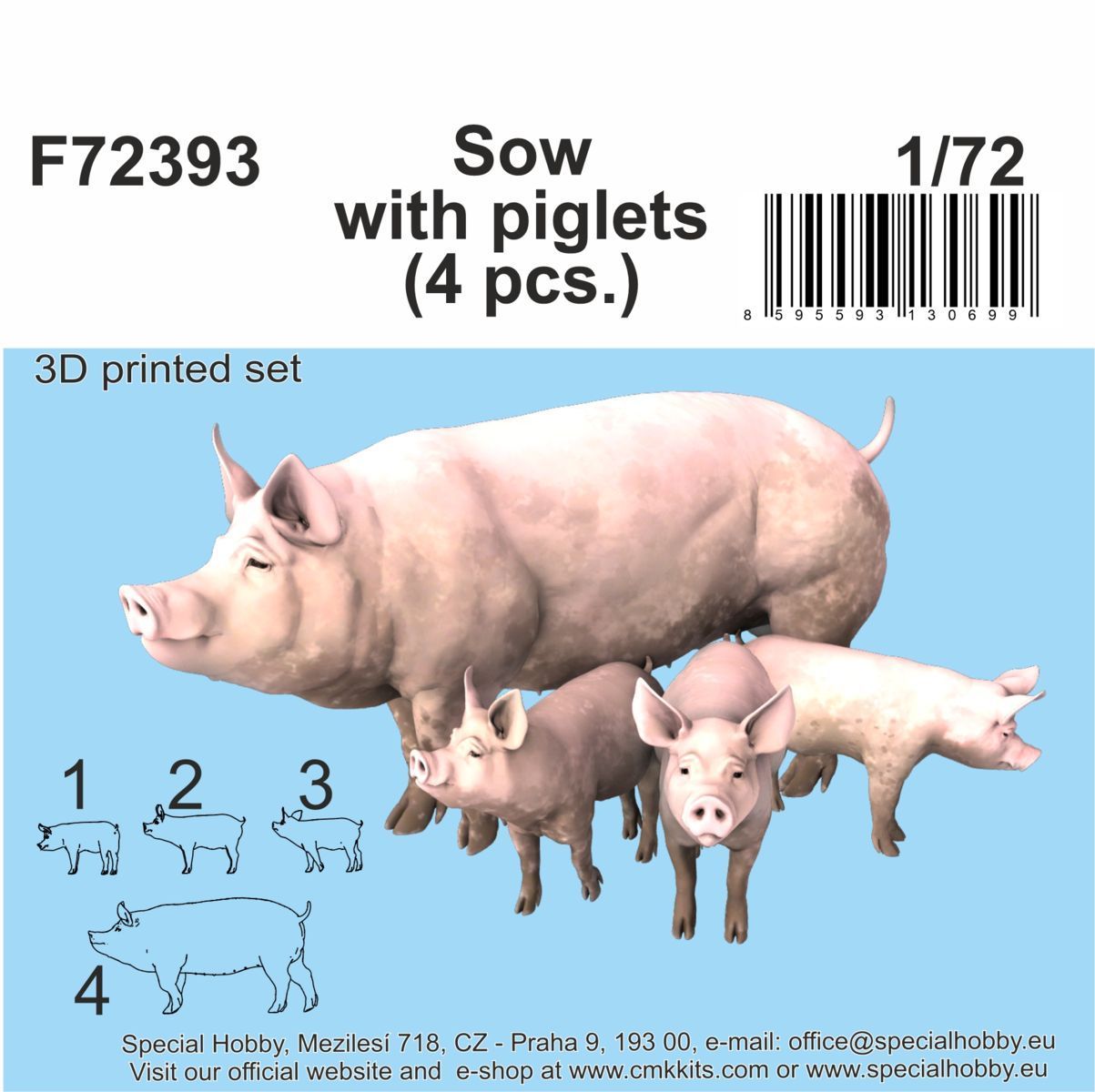 1:72 Sow with piglets