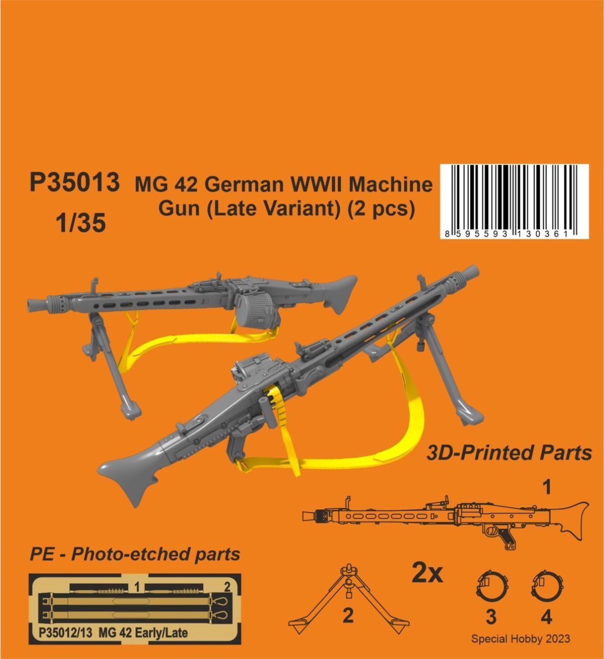 1:35 MG 42 German WWII Machine Gun (Late Variant)