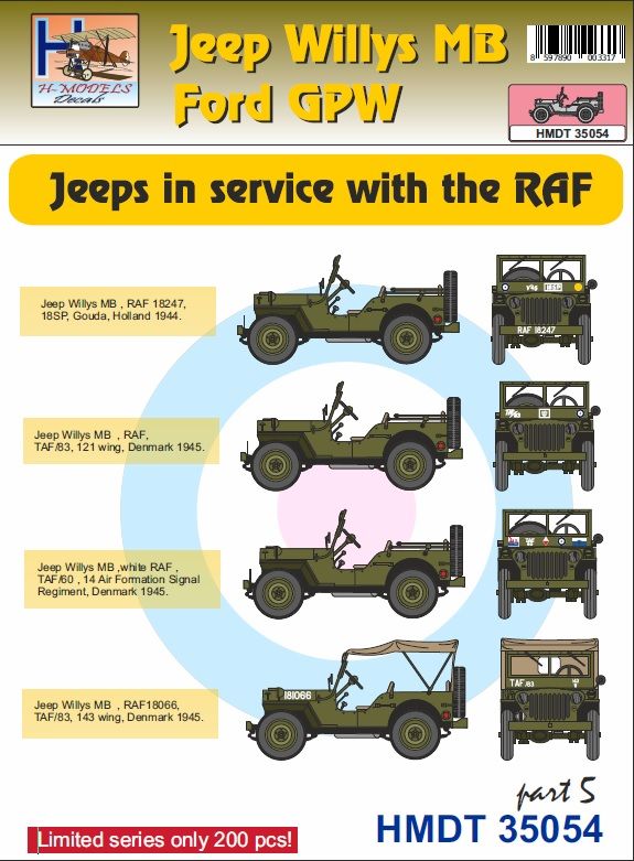 1:35 Jeep Willys MB Ford GPW - Jeeps in service with the RAF