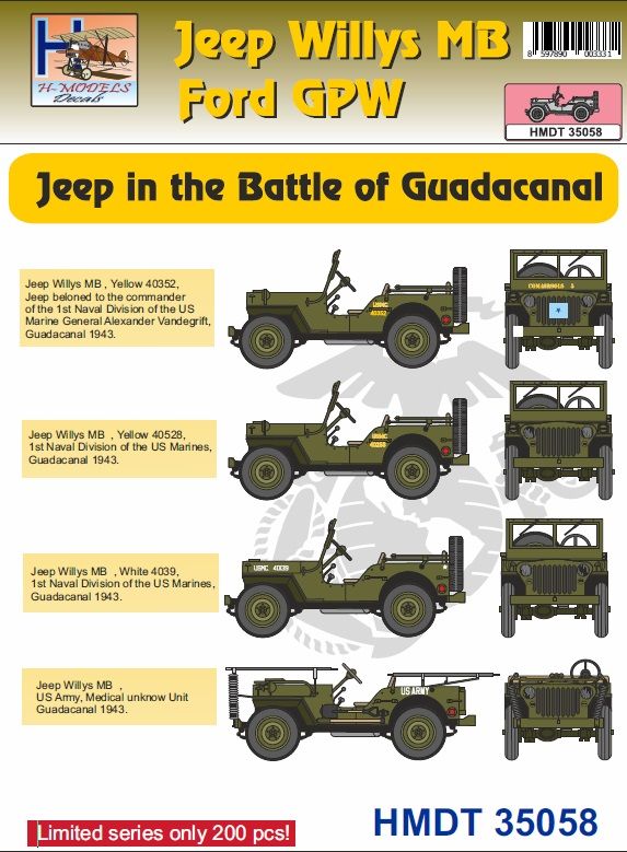 1:35 Jeep Willys MB Ford GPW - Jeep in the Battle of Guadalcanal 1943