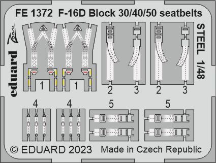1:48 F-16D Block 30/40/50 seatbelts STEEL