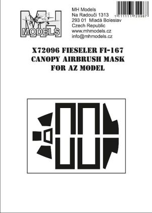 1:72 Fieseler Fi-167 canopy airbrush mask /AZM