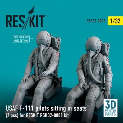1:32 USAF F-111 pilots sitting in seats (2 pcs) for RESKIT RSK32-0002 kit