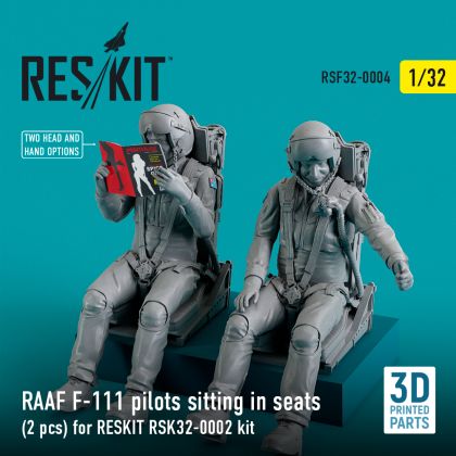 1:32 RAAF F-111 pilots sitting in seats (2 pcs) for RESKIT RSK32-0002 kit