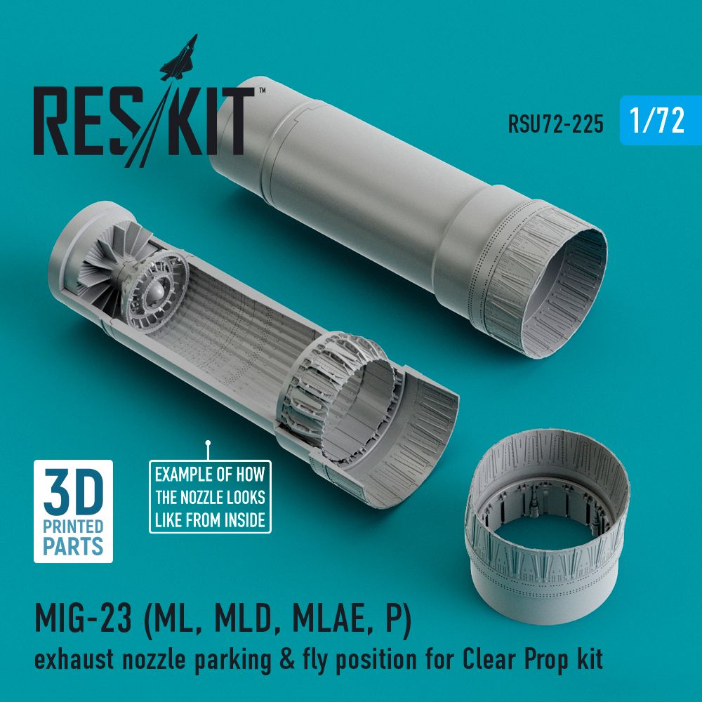 1:72 Mikoyan MiG-23 (ML, MLD, MLAE, P) exhaust nozzle parking & fly position
