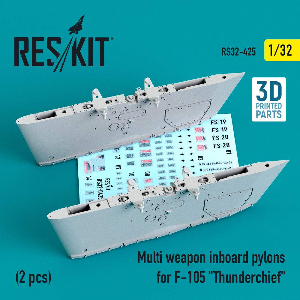 1:32 Multi weapon inboard pylons for Republic F-105 Thunderchief (2 pcs)