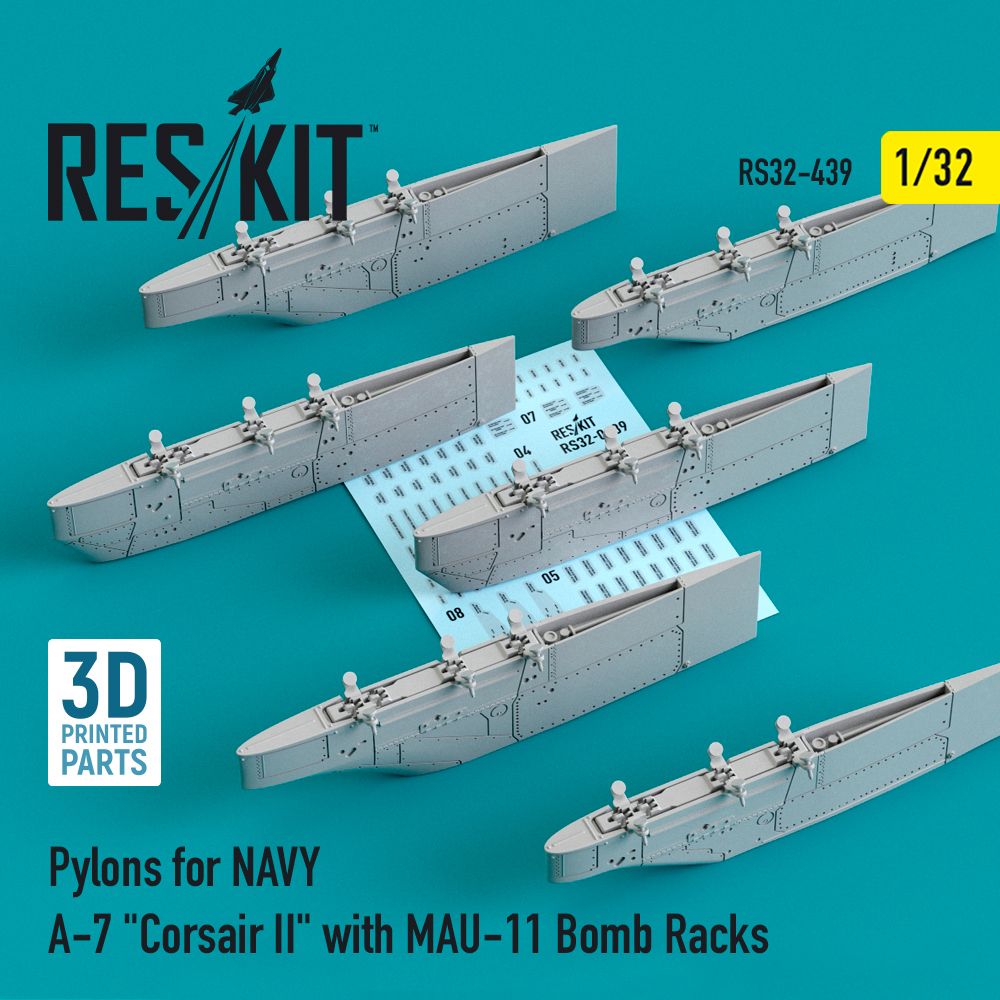 1:32 Pylons for NAVY Vought A-7D Corsair II with MAU-11 Bomb Racks