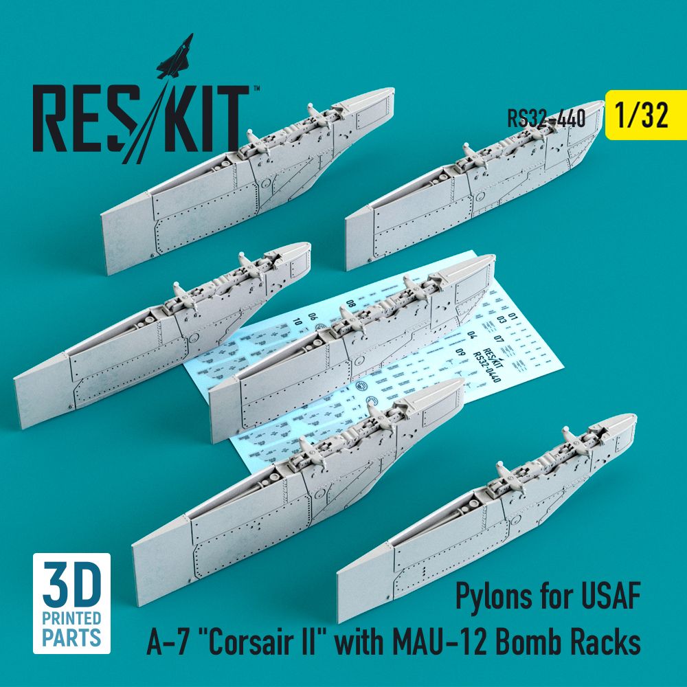 1:32 Pylons for USAF Vought A-7 Corsair II with MAU-12 Bomb Racks